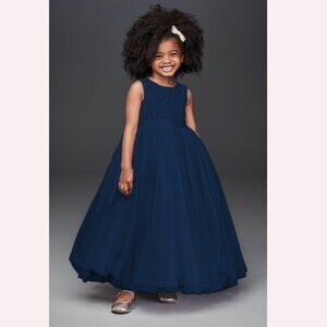 Heart Cutout Back Ball Gown Flower Girl Dress Size 3